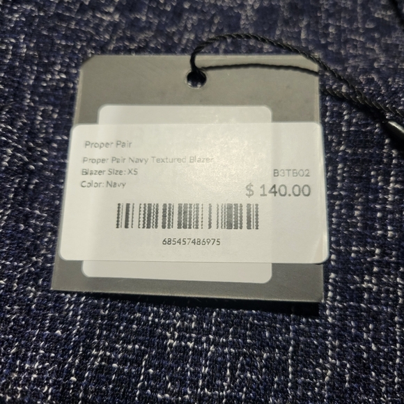 Proper Pair Womens Navy Textured Blazer In Size XS NWT $140 - Picture 4 of 7